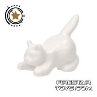 Product shot LEGO Animals Mini Figure - Crouching Cat - White