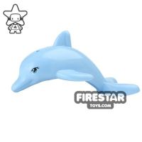 Product shot LEGO Animals Mini Figure - Dolphin - Bright Light Blue