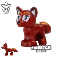 Product shot LEGO Animals Mini Figure - Fox - Dark Red with Tribal Decorations