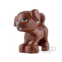 Product shot LEGO Animals Mini Figure - Puppy - Reddish Brown with Pink Tongue