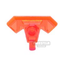 Product shot LEGO - Axe Head with Bar - Trans Neon Orange