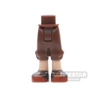 Product shot LEGO Elves Mini Figure Legs - Cropped Trousers with Reddish Brown Shoes