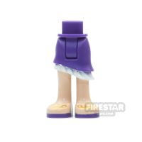 Product shot LEGO Elves Mini Figure Legs - Dark Purple Skirt and Gold Feather Sandals