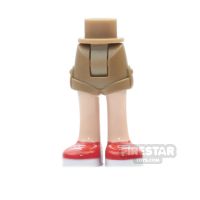 Product shot LEGO Elves Mini Figure Legs - Dark Tan Shorts and Red Shoes