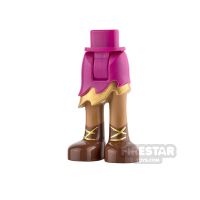 Product shot LEGO Elves Mini Figure Legs - Magenta Skirt with Gold Ruffle