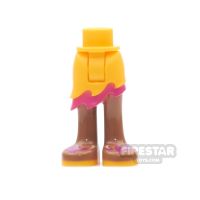 Product shot LEGO Elves Mini Figure Legs - Orange Skirt and Magenta Flame Sandals