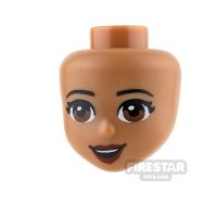 Product shot LEGO Friends Mini Figure Heads - Brown Eyes and Dark Red Lips