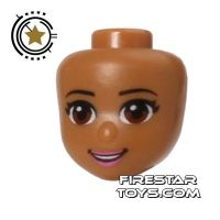 Product shot LEGO Friends Mini Figure Heads - Brown Eyes and Pale Pink Lips