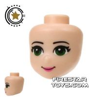 Product shot LEGO Friends Mini Figure Heads - Green Eyes and Pink Lips