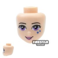 Product shot LEGO Friends Mini Figure Heads - Lavender Eyes and Stars Make Up