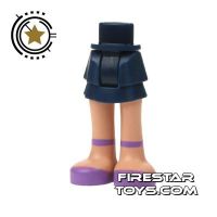 Product shot LEGO Friends Minifigure Legs Dark Blue Skirt and Purple Shoes