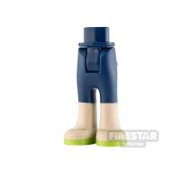 Product shot LEGO Friends Mini Figure Legs - Dark Blue Trousers with Lime Sandals