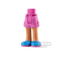 Product shot LEGO Friends Mini Figure Legs - Dark Pink with Dark Azure Shoes