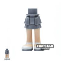 Product shot LEGO Friends Mini Figure Legs - Flat Silver Layered Skirt