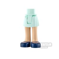 Product shot LEGO Friends Mini Figure Legs - Light Aqua Skirt with Dark Blue Shoes