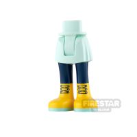 Product shot LEGO Friends Mini Figure Legs - Light Aqua with Yellow Boots