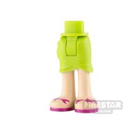 Product shot LEGO Friends Mini Figure Legs - Lime Skirt with Magenta Sandals