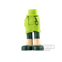 Product shot LEGO Friends Mini Figure Legs - Lime Skirt with Thorn - Poison Ivy