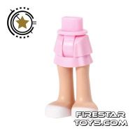 Product shot LEGO Friends Mini Figure Legs - Pink Layered Skirt and White Shoes