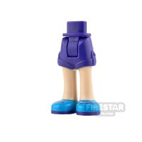Product shot LEGO Friends Mini Figure Legs - Purple Shorts with Dark Azure Shoes