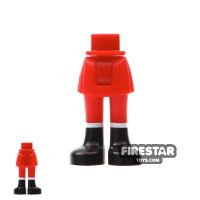 Product shot LEGO Friends Mini Figure Legs - Red Skirt - Black Boots