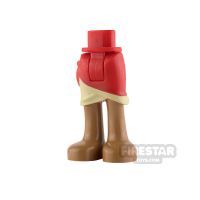 Product shot LEGO Friends Mini Figure Legs - Red Wrap Skirt with Tan Layer