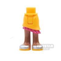 Product shot LEGO Friends Mini Figure Legs - Skirt with Fringe - Bright Light Orange