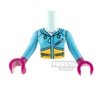 Product shot LEGO Friends Mini Figure Torso - Dark Azure Ski Vest
