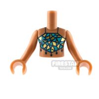 Product shot LEGO Friends Mini Figure Torso - Dark Turquoise and Gold Swimsuit