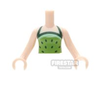 Product shot LEGO Friends Mini Figure Torso - Lime Top With Dark Green Dots