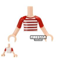 Product shot LEGO Friends Mini Figure Torso - Red Striped T-Shirt