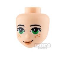 Product shot LEGO Friends Minifigure Head Green Eyes and Freckles