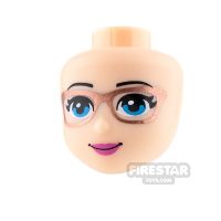 Product shot LEGO Friends Minifigure Head Pink Lips and Glasses