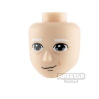 Product shot LEGO Friends Minifigure Heads Blue Eyes and White Eyebrows