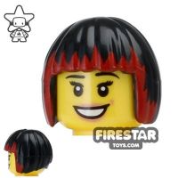 Product shot LEGO Hair Bob - Black and Red