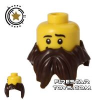 Product shot LEGO Hair - Double Pointed Beard - Dark Brown