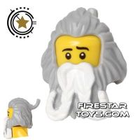Product shot LEGO Hair - Long Braided Hair and Beard - Light Blueish Gray