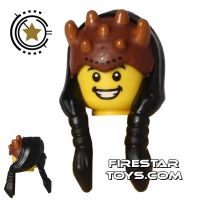 Product shot LEGO Hair - Long Braids with Spiked Headdress - Black