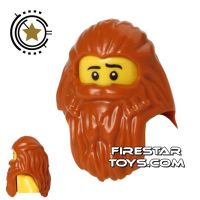 Product shot LEGO Hair - Long Hair and Beard - Dark Orange