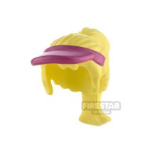 Product shot LEGO Hair - Long Ponytail with Visor - Bright Light Yellow