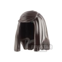 Product shot LEGO Hair - Long Straight Hair - Dark Brown