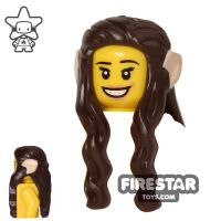 Product shot LEGO Hair - Long with Elf Ears - Dark Brown