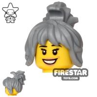 Product shot LEGO Hair - Messy Ponytail with Clip - Flat Silver
