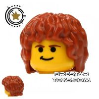 Product shot LEGO Hair - Mid Length Tousled - Dark orange