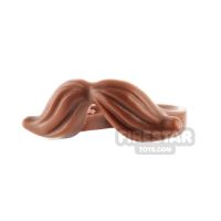 Product shot LEGO Hair - Moustache - Reddish Brown
