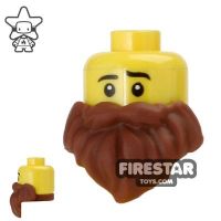 Product shot LEGO Hair - Short Beard - Reddish Brown