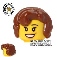 Product shot LEGO Hair - Short Wavy - Reddish Brown