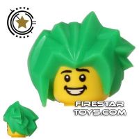 Product shot LEGO Hair - Spiked - Bright Green
