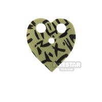 Product shot LEGO - Heart Shaped Neck Cape - Olive Green with Black Markings