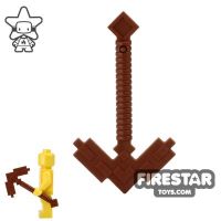 Product shot LEGO - Minecraft Pickaxe - Reddish Brown